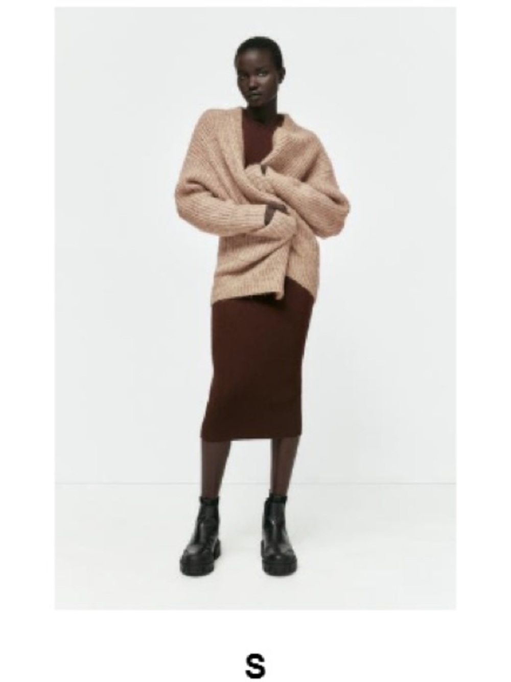 Zara Chocolate Brown Pocket Cardigan